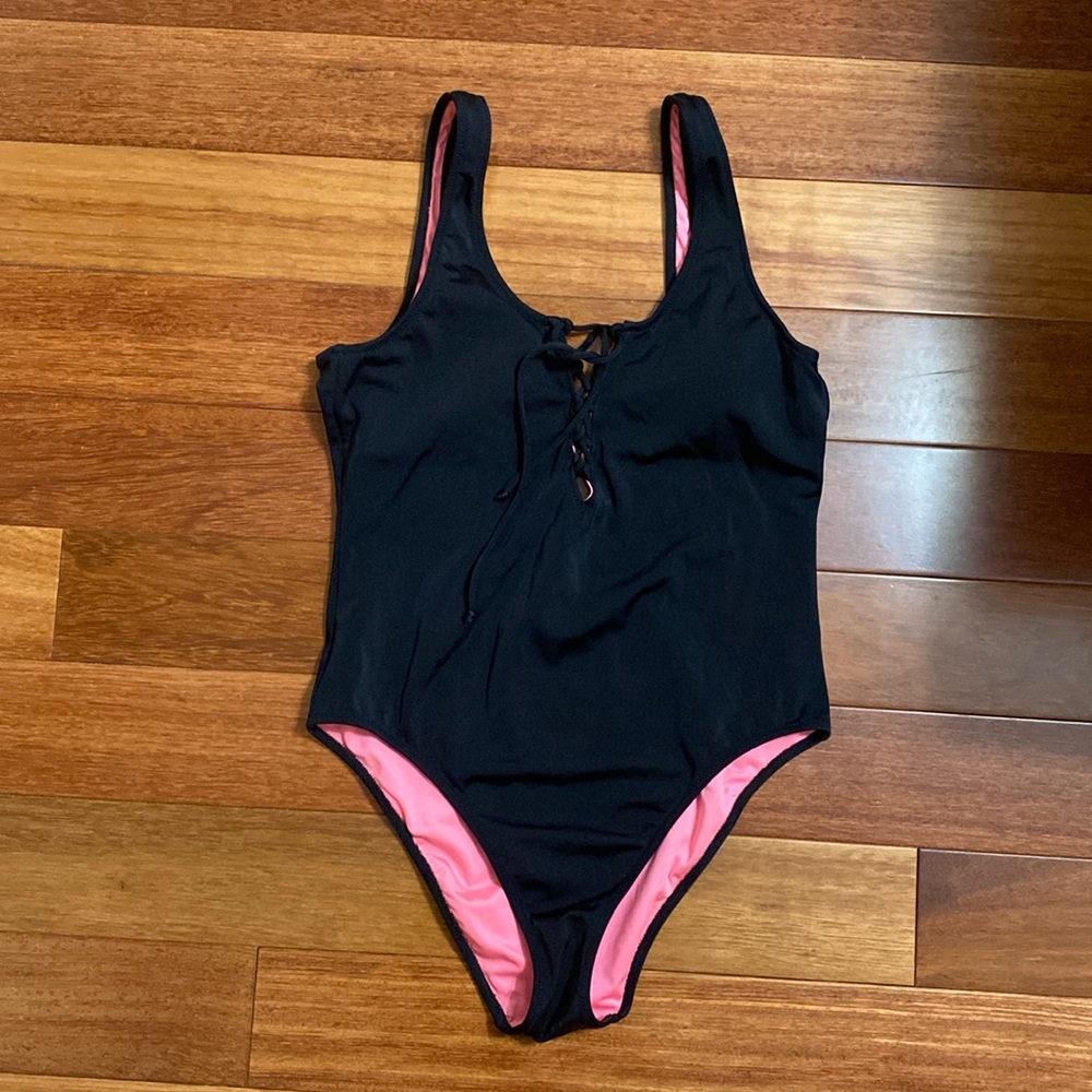 PINK Victoria Secret One Piece Black Bathing Suit
